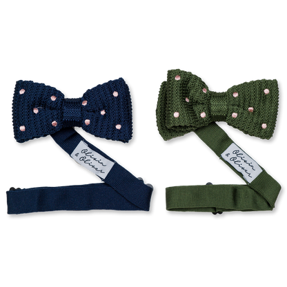 Green suspenders and bow tie
