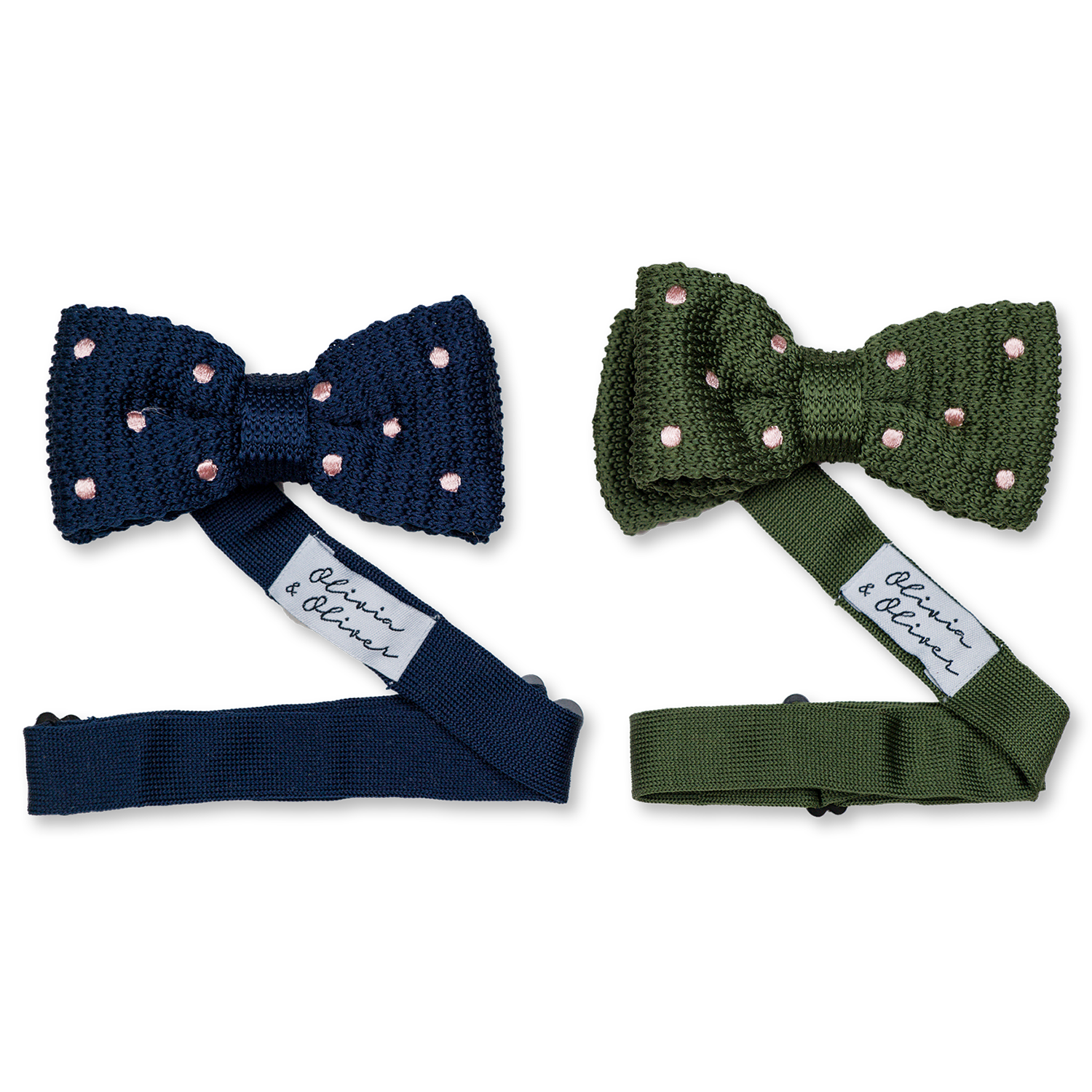 Pink suspenders with green bow tie