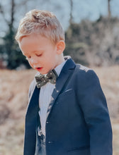 Load image into Gallery viewer, Blue suspenders and bow tie

